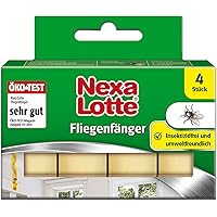 Nexa Lotte Fliegenfänger, zum Bekämpfen von Fliegen mit hoher Klebekraft und Lockwirkung, Ökotest sehr gut, 4 St.