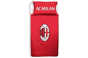 AC MILAN A.C. Milan hermet 1 halbes Bettlaken-Set, 100% Baumwolle, rot schwarz