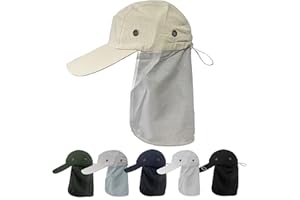YUSONS Gorra Nuca para Hombre y Mujer, Gorra con Protector de Cuello para el Sol, Gorra con Orejeras Plegable y Secado Rápido, Talla única