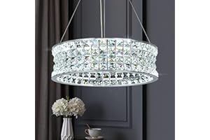 AOOCHOK Luxus Kristall Kronleuchter Modern Pendelleuchte Chrom, Klein Hängeleuchte Kristall Lampe, für Wohnzimmer, Esszimmer, Schlafzimmer, Restaurant, D40 cm