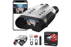 CIGMAN Lunettes de Vision Nocturne CNVPRO 4K, portée 1000 m, Ouverture f/0,8, écran 4", contrôle Wi-FI, Lunette de Vision Nocturne IP54 étanche avec Lampe Torche, Boutons rétroéclairés et Stockage 64 Go