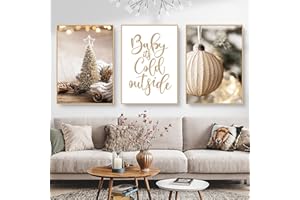 CULASIGN 3er Weihnachten Poster Set, Winter Bilder, Weihnachtsbaum Schneemann Wandkunst Wandbilder, Wohnzimmer Schlafzimmer Wanddeko, ohne Rahmen (DEF,50x70cm)