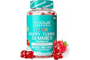 8 HOUR SLEEPWELL Kids Probiotic Gummies – Vegan, Sugar & Gluten-Free – 2.5 Billion Probiotics, Vitamin D & Calcium for Gut Health, Strong Bones & Immune Support – Kids Tummy Gummies Raspberry Flavour – 1 Month Supply