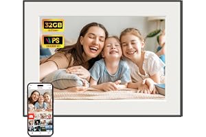 FRAMEO Digital fotoram, 10,1 tum | Smart WiFi, 1280 x 800 IPS LCD-pekskärm, Auto-rotera, Inbyggt minne, Dela foto eller video