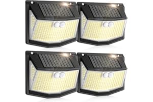 CZHHMART Solar Security Lights Outdoor Garden: 248 LED Motion Sensor Light 3 Modes Outdoor Wall Lights 270° Lighting Garden Lights Solar Powered IP65 Waterproof for Fence Front Door Yard Garage 4 Pack