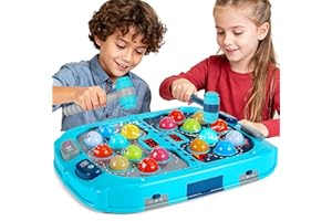 Guffawz Whack-a-Mole Game for Kids, Interactive Hammer Toy with Lights & Sounds, PK Mode with 2 Hammers, Educational Pounding Game for Kids Ages 3-8, Gifts for Boys & Girls