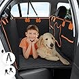 Rengue Back Seat Extender for Trucks Full Size SUV, Dog Car Seat Cover for F150, RAM1500, Silverado Waterproof with Mesh Window and Storage Pocket Dog Car Hammock (Black, L)