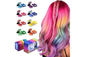 ‎PINKIOU Pinkiou Haarkreide für Mädchen, 8 Farbe Temporäre Haarfarbe Auswaschbare Haarkreide für Kinder Weihnachten Make-up Geburtstag Party Hair Chalk