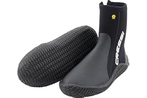 CRESSI ReefTech/RS Boots 5mm - Escarpines Unisex Neopreno Negro de 5mm con Doble Forro Ideales para Inmersiones en Aguas Frías con Aletas Abiertas, para Proteger los Pies del Frío