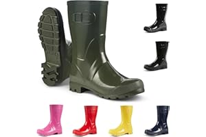 JUJU Womens Boots, Waterproof Ladies Wellies, Comfy and Stylish Fit, Easy Slip On, Womens Wellington Boots UK Sizes 3-8