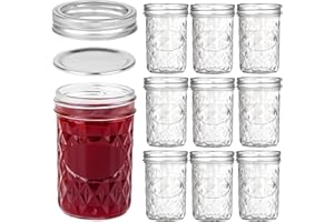 Winter Shore Botes de Cristal con Tapa de 250 ml (Pack de 10)- Tarros Cristal Transparentes para Encurtidos, Especias, Mermelada, Miel, Yogur, Avena - Tapas Herméticas Plateadas, Apto para Congelador