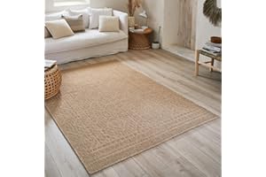 NAZAR Tapis Nature, Tapis Naturel Boheme, Tapis Aspect Jute, Tapis Salon, Chambre, Couloirs, Tapis ExtRieur, Couleur Naturelle (60x180 cm, 8729 Beige)