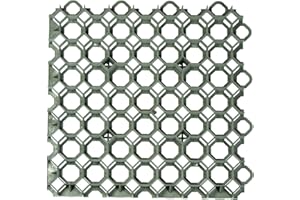 acerto 30376 - Griglia per prato in plastica, 49 x 49 x 4 cm, trasportabile fino a 400 t/m², piastre per prato di alta qualità (verde)