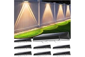 Delaiglow Applique Murale Extérieur Solaire Étanche IP67, 8 Unité Lumiere Solaire Exterieur Blanc avec 3 Modes Lampe Solaire Exterieur Puissante pour Cour, Jardin et Clôture