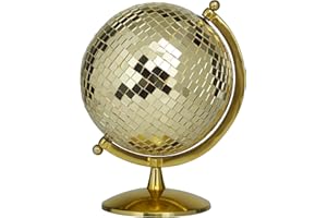 Deco 79 Bola de discoteca de acero inoxidable, 9 x 8 x 12 pulgadas, color dorado