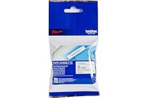 Brother M-K221BZ kaseta na taśmę do etykietowania, czarna na białym, 9 mm (szer.) x 8 m (długość), oryginalne materiały brata