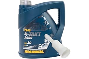 MVH BOCKAUF Motoröl Motor Öl für 4-Takt Traktoren Rasenmäher Agro SAE 30 MANNOL API SG 4 Liter mit Ausgießer