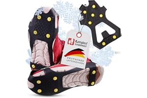 ‎LANGLAUF SCHUHBEDARF Anti Rutsch Schuhspikes Eco - Langlauf Schuhbedarf Ice Grips Schuhkrallen - rutschfeste Eisspikes für Schuhe und Stiefel - Antirutsch Spikes Glatteis - Spikes zum Überziehen - Grödel