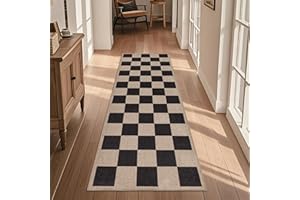 TUKDAK Boho Runner Rugs for Hallway Non Slip 60x180cm, Woven Runner Rugs for Kitchen, Braided Absorbent Long Floor Carpet, Washable Floor Mat for Entryway, Entrance, Bedroom, Hall