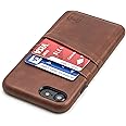 Dockem M2 Wallet Case for iPhone SE 3 (2022), SE 2 (2020) & iPhone 8/7 with Metal Plate for Magnetic Mounting & 2 Card Holder Slots (Exec M2, Brown)