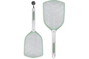 Weird Wolf Rechargeable Li Battery Mosquito Racquet Bat with USB Charging, Large Switch, 1 Year Warranty, Tea Green