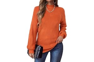 Zeagoo Maglioni da Donna Maglie a Maniche Lunghe Maglione Dolcevita Maglione da Donna Lavorato a Maglia Maglione a Maglia Grossa Felpe Morbide Top Invernali Caldi S-XXL