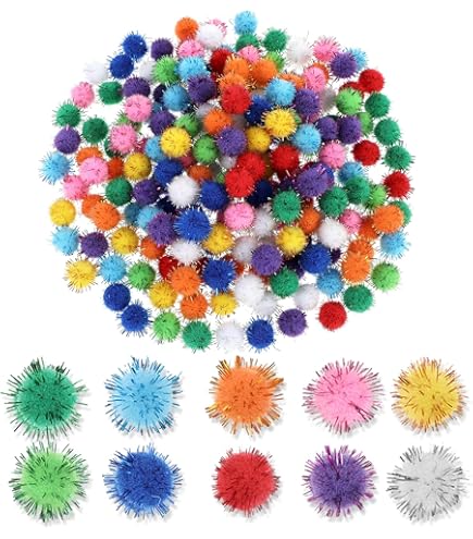 PH PandaHall - Lot De 500 Pompons 20mm - 10 Couleurs Arc-en-Ciel - Pour Bricolage, Décoration & Couture
