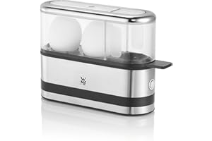 WMF KITCHENminis Cuit-Oeufs 2 Oeufs A La Coque Mollet Dur Perceur Oeuf Cromargan Inox 18/10 Tritan Sans BPA 250W 0415020011, Acier inoxydable