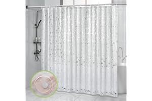 ‎OTRAKI OTraki Duschvorhang 240x200 (Breite 240, Höhe 200) 100% Eva-Material Wasserdicht Antibakteriell Shower Curtains mit Gewicht Bleiblock unten für Dusche, mit 16 Duschvorhangringen