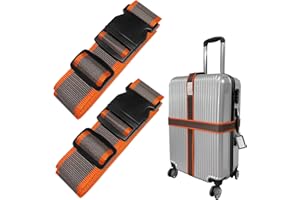 JYSDCXC pas zabezpieczający do bagażu (2 sztuki), kolorowe, regulowane paski bagażowe z zawieszką i tabliczką adresową do bezpiecznego użytkowania