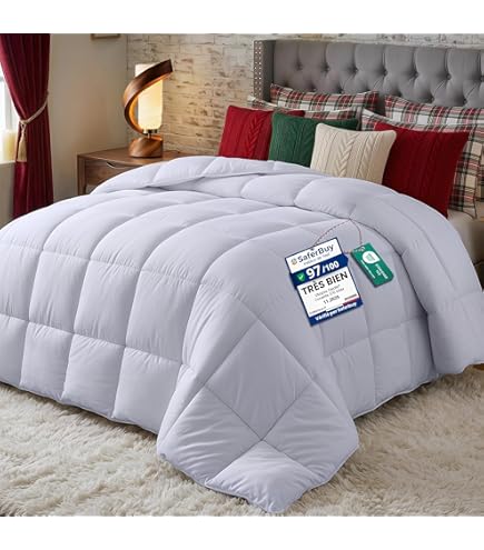 Couette Blanche MORTREUX – Chaude, 100% Coton, Garnissage Canard