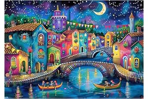 NEWENMO DIY Italiana Ciudad Diamond Painting Adultos,5D Casas de Colores Diamond Art,Kit Completo de Pintura de Diamante,Bricolaje Dibujo de Diamantes Set,para Principiantes Decoración Hogar 30x40cm