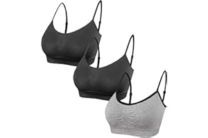 SHEKINI Reggiseno Sportivo Senza Ferretto Canotta Donna con Imbottita Rimovibili con Spalline Regolabili Senza Cuciture Pack 2/3 Pezzi Yoga Running