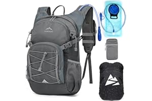 RAINSMORE Zaino Idratazione con Vescica 2L Leggero Isolato Zaino Trail Running 18L con Copertura Antipioggia Trekking Sportivo Idrico per Corsa Ciclismo Escursionismo Outdoor