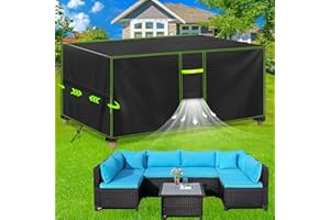 FORTRY Abdeckung Gartenmöbel Wasserdicht, 242x162x100cm, Winterfest Schutzhülle für Gartenmöbel, 420D Oxford Plane für Gartentisch Möbelsets Terrassenmöbel, Patio Furniture, Rechteckig Tischabdeckung