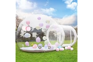 GAONALA Inflatable Bubble House Dome for Kids,Clear PVC Inflatable Bubble House Tent with Tunnel, Bubble Balloon House with 750W Air Blower, 600W Air Pump Inflatable Dome for Party