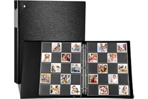 GILPROP Protective Photo Slide Storage Box Set - 50 Pages Acid Free Protector 3 Ring Pocket Binder With Plastic Sleeves - Holds 20 35mm Slides Each Page - Presentation Book for Organizing