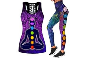 DRZHEAM Conjunto de 2 piezas de ropa casual de calaveras impresas en 3D, sin mangas, para yoga, leggings y pantalones de deporte