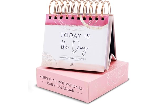 RYVE Calendrier de motivation quotidien à rabat avec citations inspirantes – Cadeaux inspirants pour femme, décoration de bureau inspirante pour femme