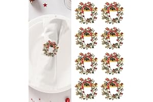 LATERN 8 Pezzi Anelli di Tovagliolo di Natale, Oro Portatovaglioli Ghirlanda di Natale Fibbia per Tovaglioli di Natale con Strass per Pranzo di Natale Vacanza Nozze Festa Tavolo Decorazione (4 x 4cm)