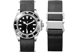 BINLUN Elástico Nylon Correa Reloj Marina Nacional Cierre de Gancho Correa para Reloj Calidad Alta con Hebilla Negra Plateada para Hombre Mujer 18/20/22mm