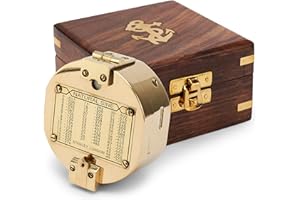 NKlaus Brújula Brunton 11687 de latón de madera, brújula de bolsillo, orientación