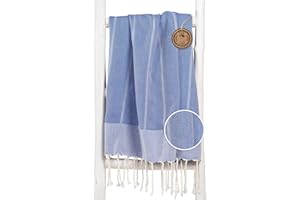 ZusenZomer Ręcznik hammam Fouta PLAYA 99 x 183 cm - Hamam ręcznik plażowy duży 100% miękka bawełna z tkaniem w jodełkę - uczciwy handel ręczniki hammam