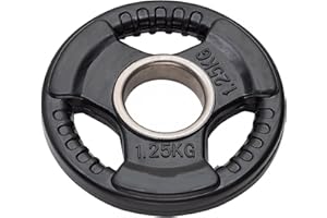 JK Fitness Diamond, Disco GHISA OLIMPIONICO GOMMATO Tri-Grip Foro Ø50 mm da 1,25 kg Unisex Adulto, Nero, Unica