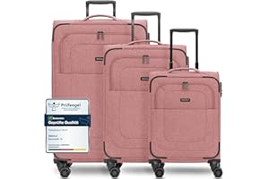 REDOLZ Koffer-Set 3-teilig für Damen & Herren | leichte & stabile Reise-Trolleys, hochwertiges Softcase, 4 Doppelrollen & TSA-Schloss |erweiterbar mit Dehnfalten (Essentials 12)
