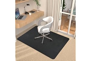 PLACOOT Heavy Duty Office Chair Mats for Carpeted and Hardwood Floor 120 x 90 cm Carpet Protector Chair Mat for Home and Office Floor Mat for Office Chair Anti-skidding Dark Gray