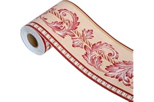 HyFanStr Floral Tapeten Bordüre PVC Wand Bordüre Aufkleber abnehmbare braune Bordüre Fliesen selbstklebend Vinyl Wandverkleidung Bordüre Küche Bad Taille Fliesen Aufkleber Bordüre 500x10cm