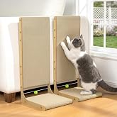 Cat Scratcher Cardboard L &ndash; Vertical Corner Wall Scratcher, 65 cm (2 Pack) | Vertical Wall Scratcher 65 cm, Wavy Cardboard Sc