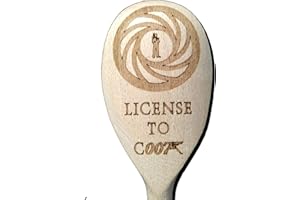FastCraft James Bond 007 - Cuchara de madera para hornear (ideal como regalo de cumpleaños)