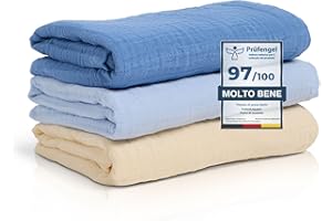 furora BABY Mussole Neonato Cotone 80x80 cm (morbido, biologico, 60° lavabile) Mussole Neonato Accessori Utili, Quadrati Cotone Neonato, Regalo Neonati femmina maschile
